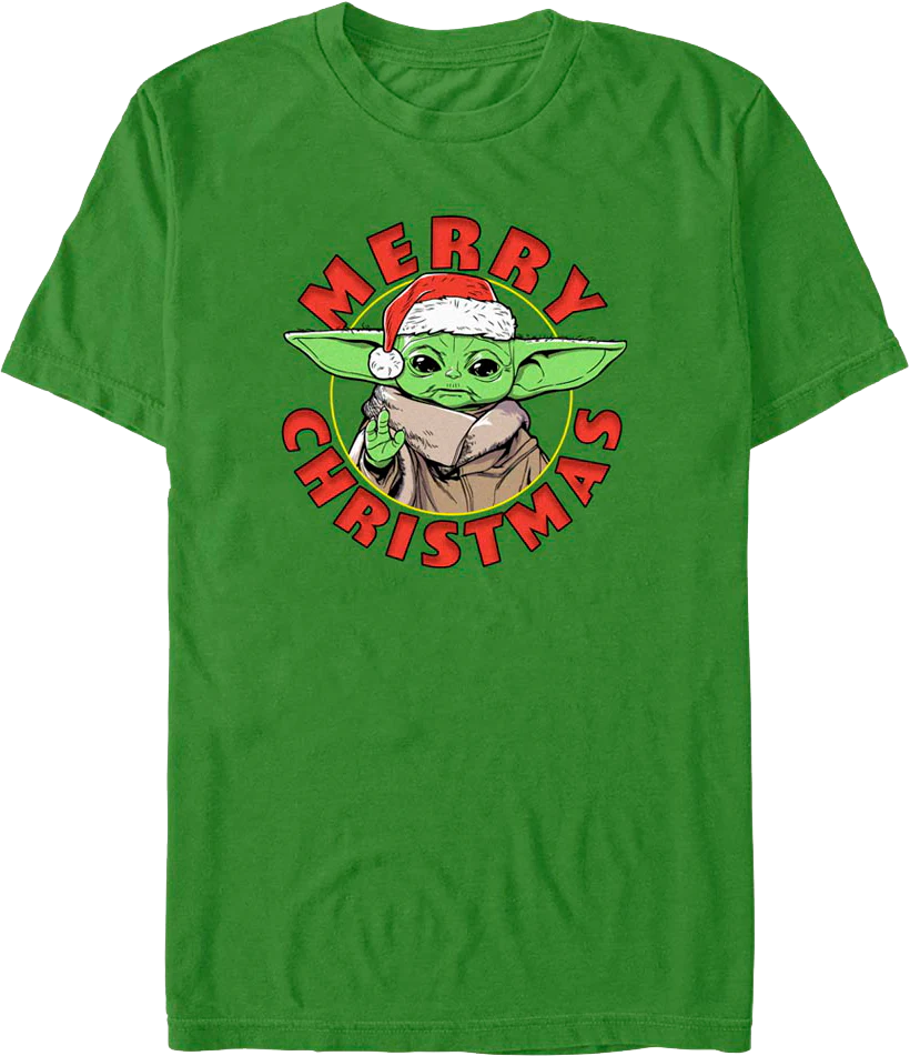 The Child Merry Christmas Mandalorian Star Wars T-Shirt