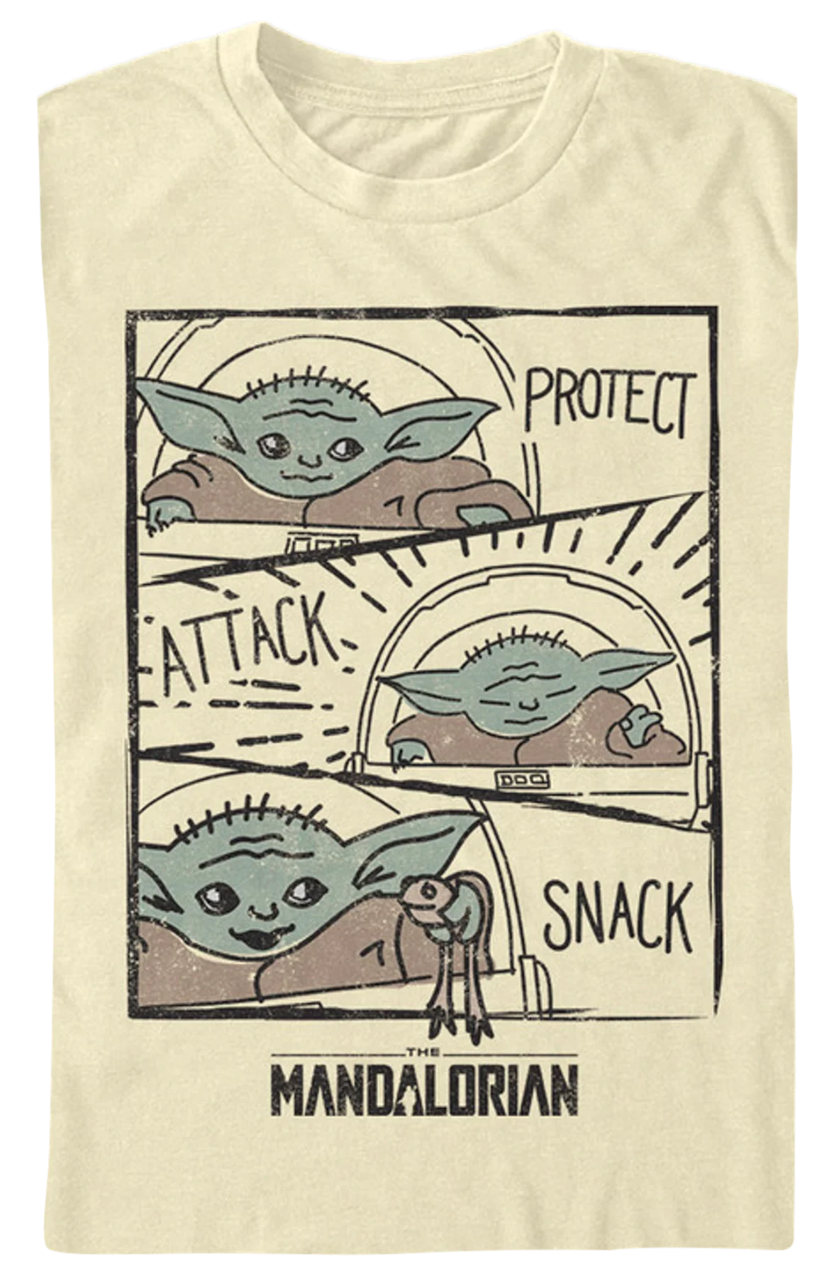 The Child Protect Attack Snack Star Wars The Mandalorian T-Shirt - Image 2