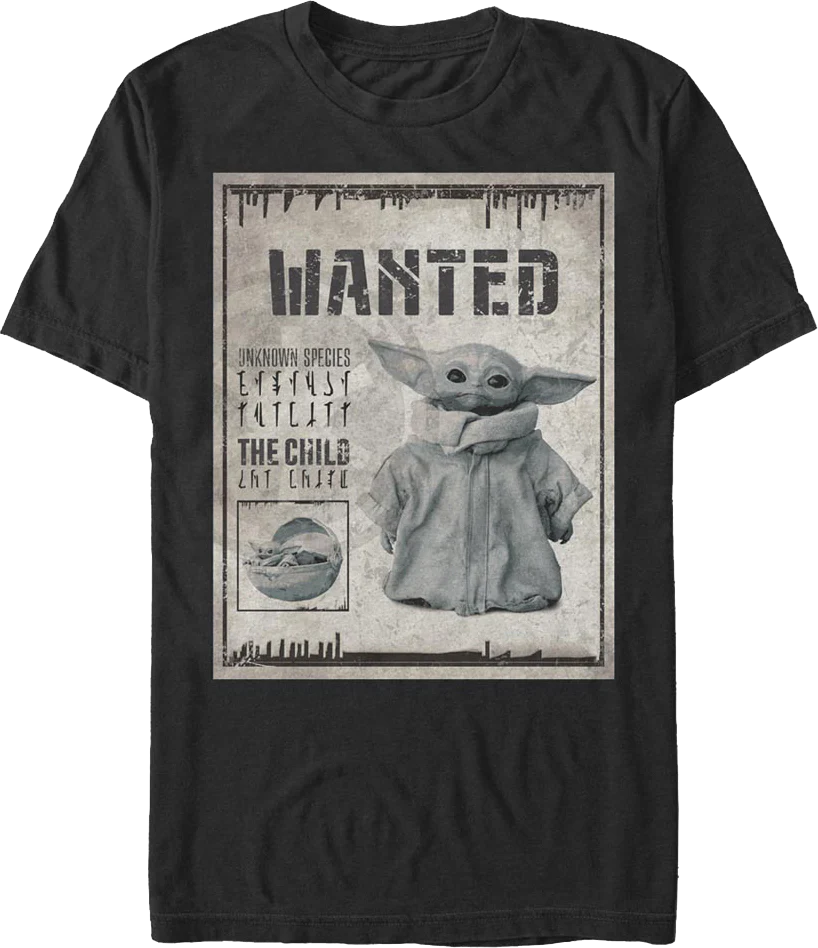 The Child Wanted Poster The Mandalorian Star Wars T-Shirt