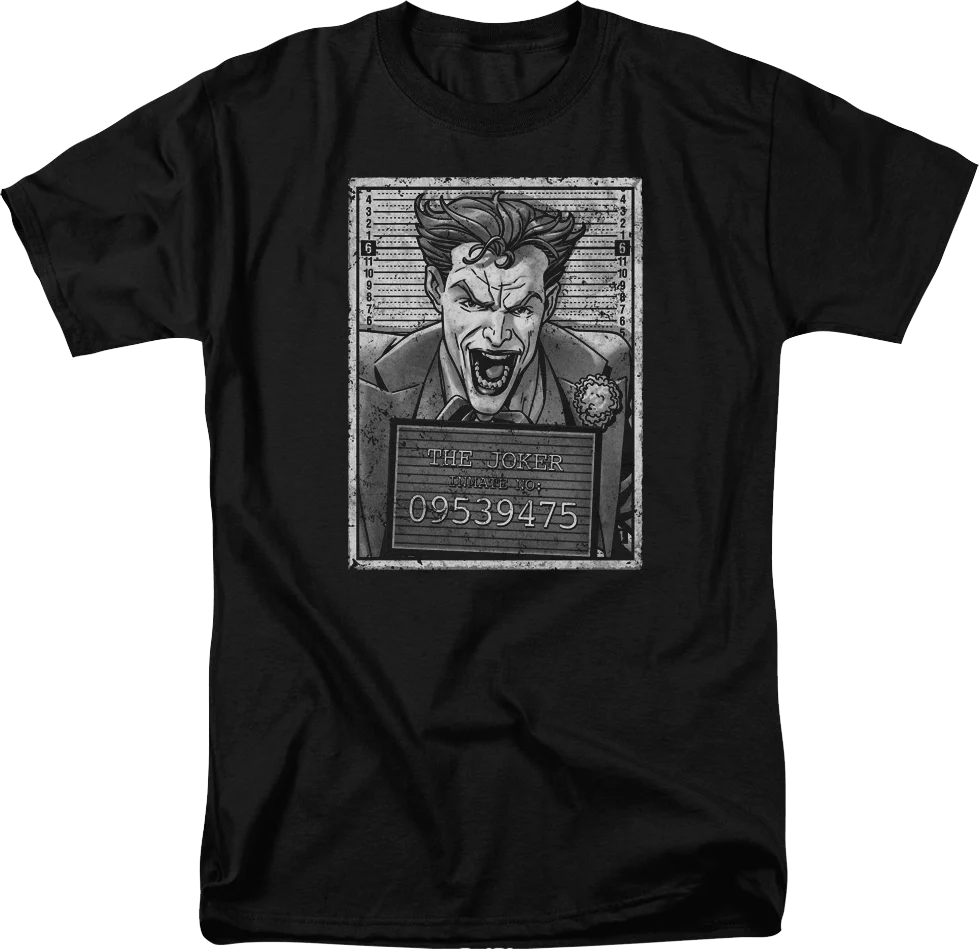 The Joker Black & White Mugshot DC Comics T-Shirt