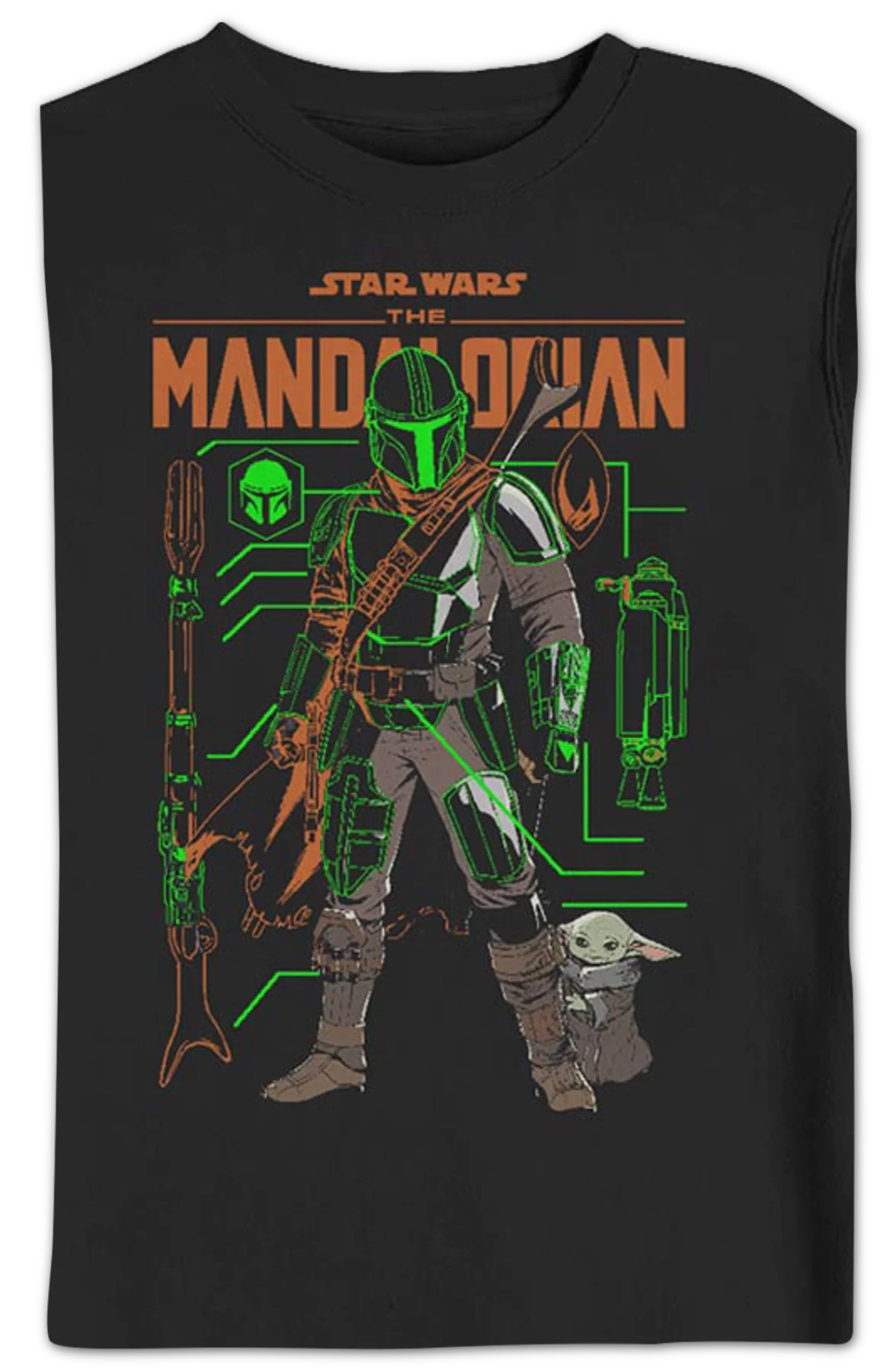 The Mandalorian And The Child Outlines Star Wars Sweatshirt - Image 2