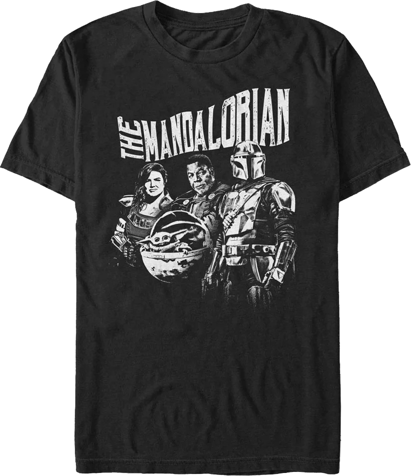 The Mandalorian Black And White Star Wars T-Shirt