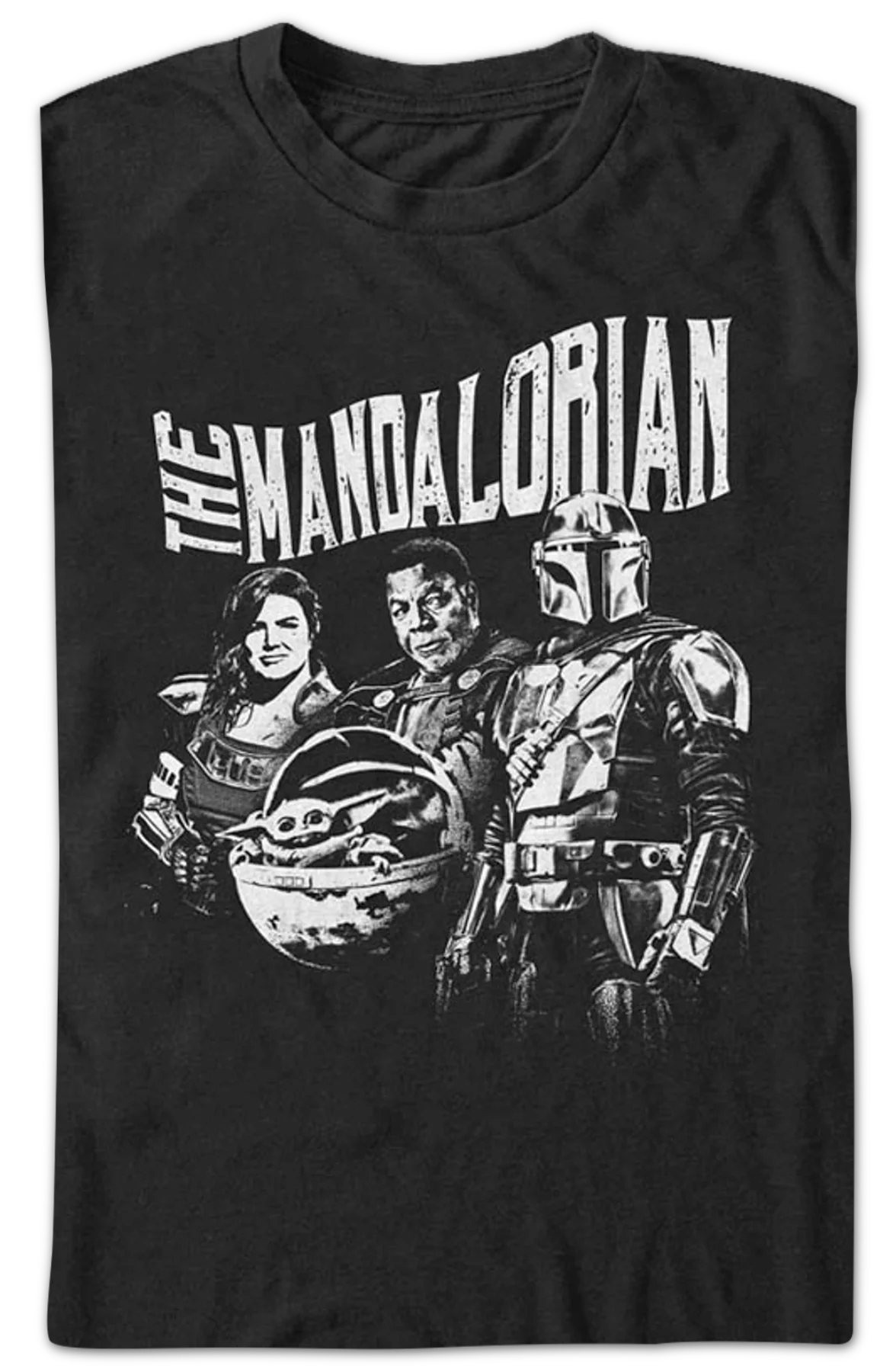 The Mandalorian Black And White Star Wars T-Shirt - Image 2