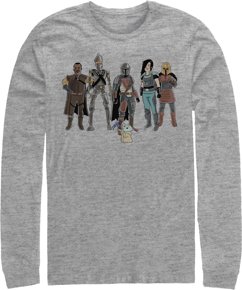 The Mandalorian Character Sketches Star Wars Long Sleeve Shirt