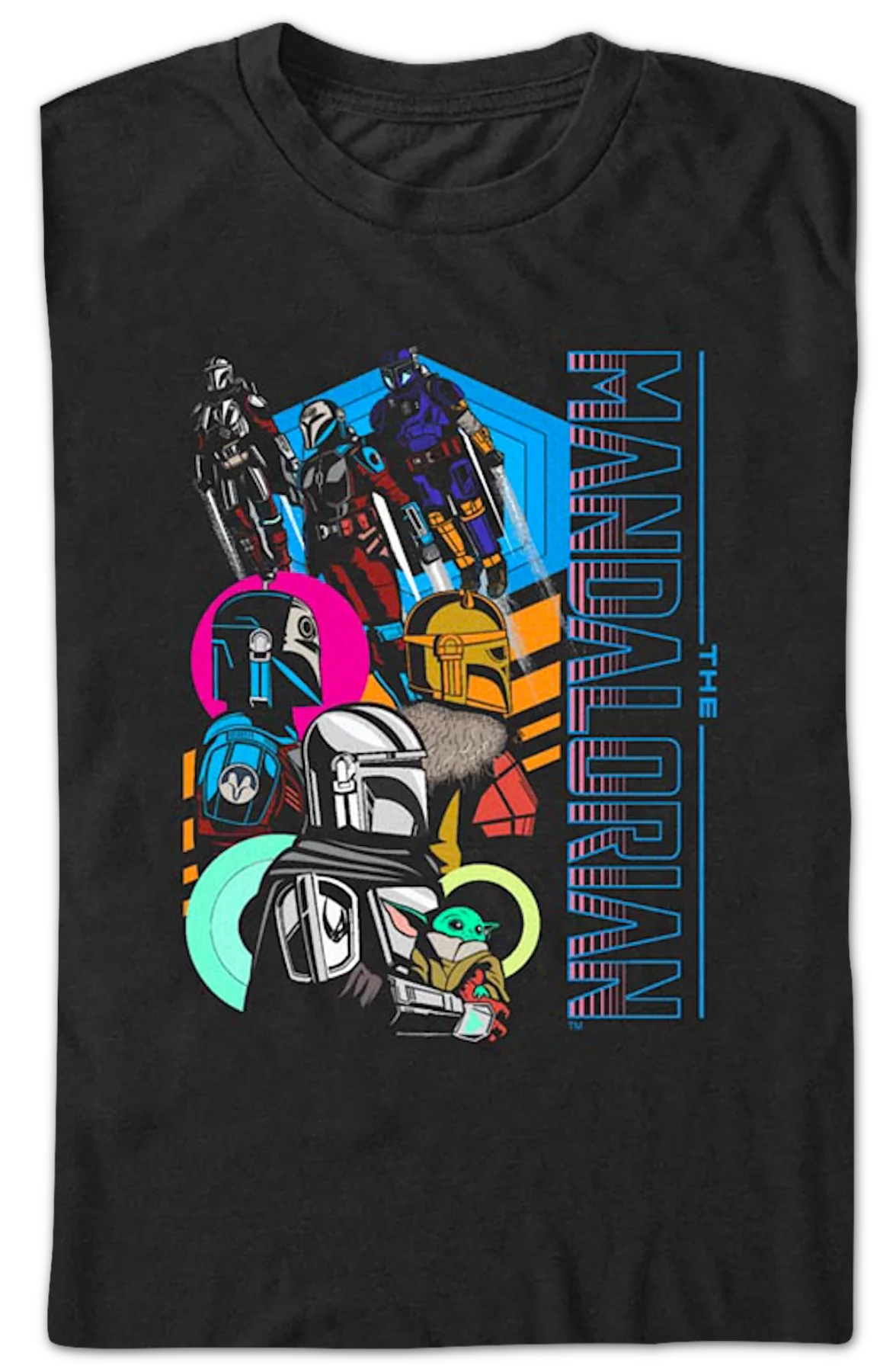 The Mandalorian Colorful Collage Star Wars T-Shirt - Image 2