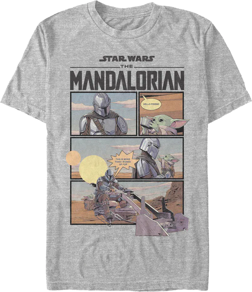 The Mandalorian Comic Book Panels Star Wars T-Shirt