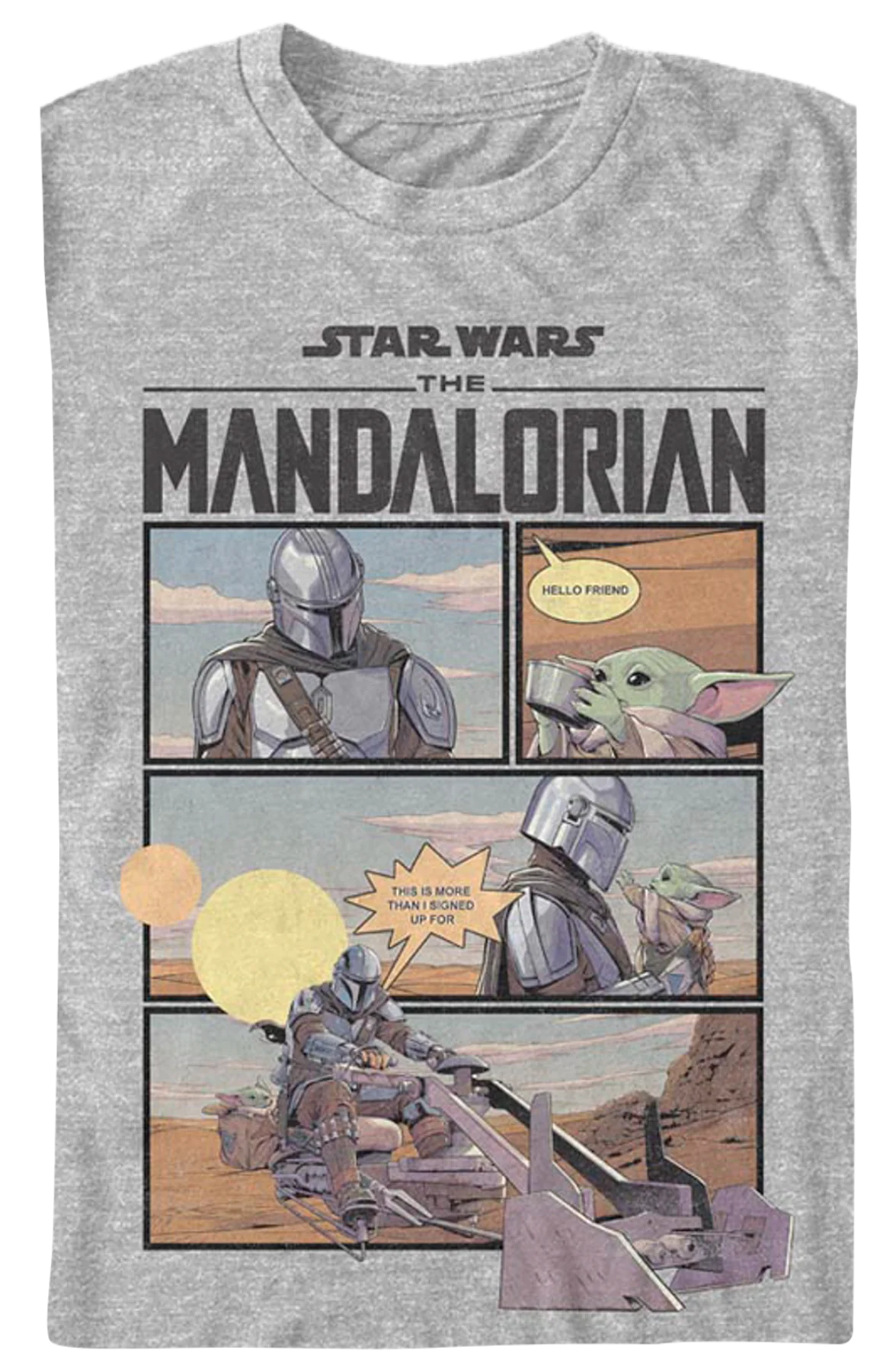The Mandalorian Comic Book Panels Star Wars T-Shirt - Image 2