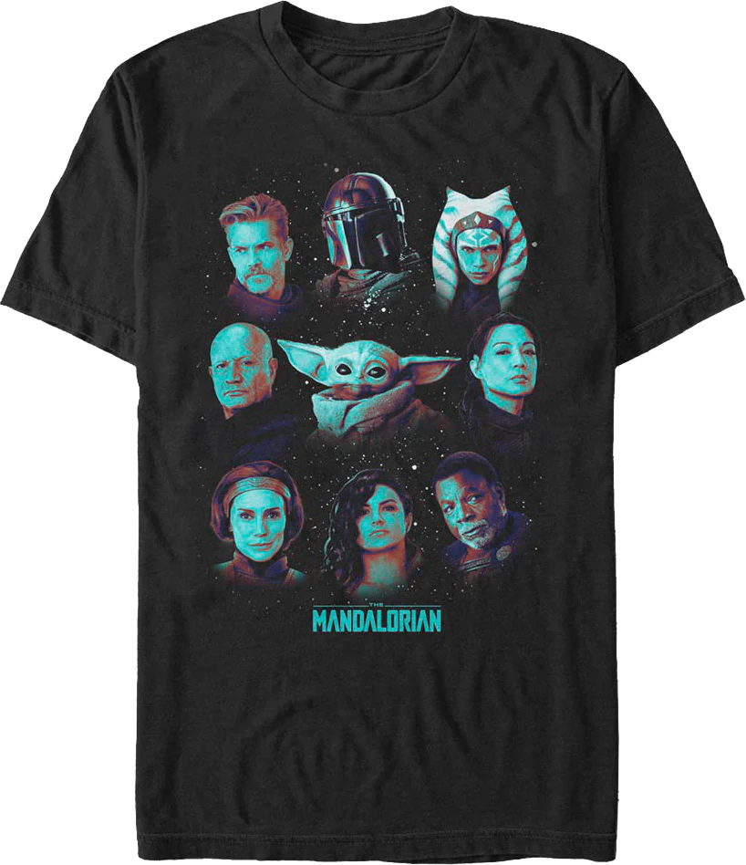 The Mandalorian Galaxy Collage Star Wars T-Shirt