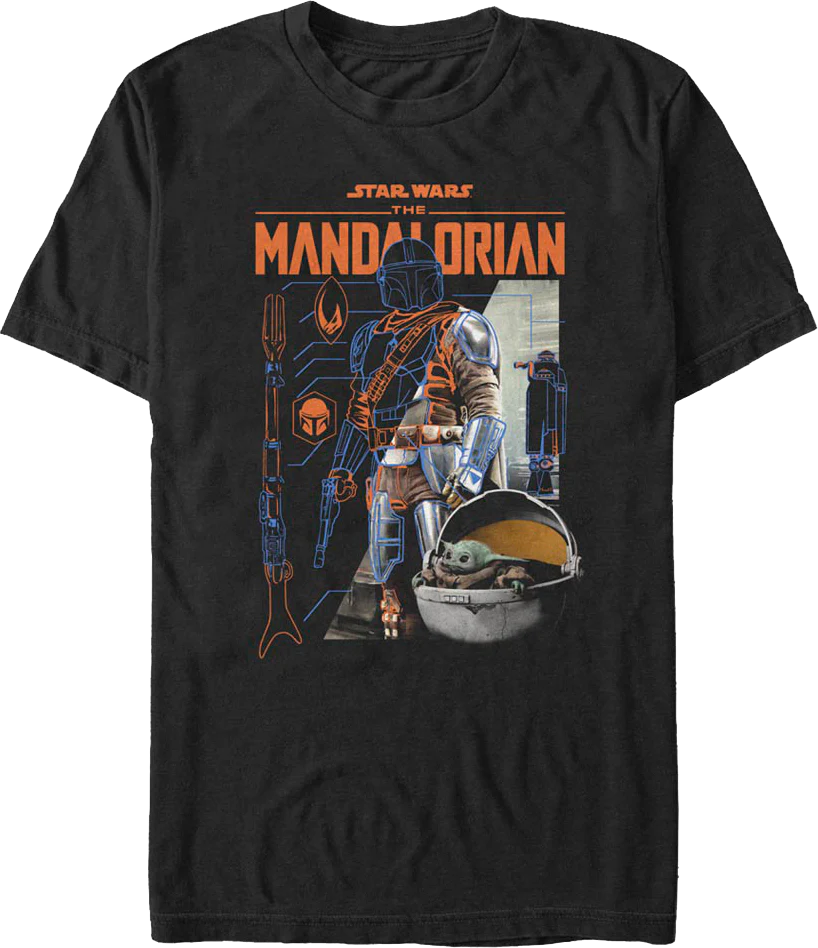 The Mandalorian Outlines Star Wars T-Shirt