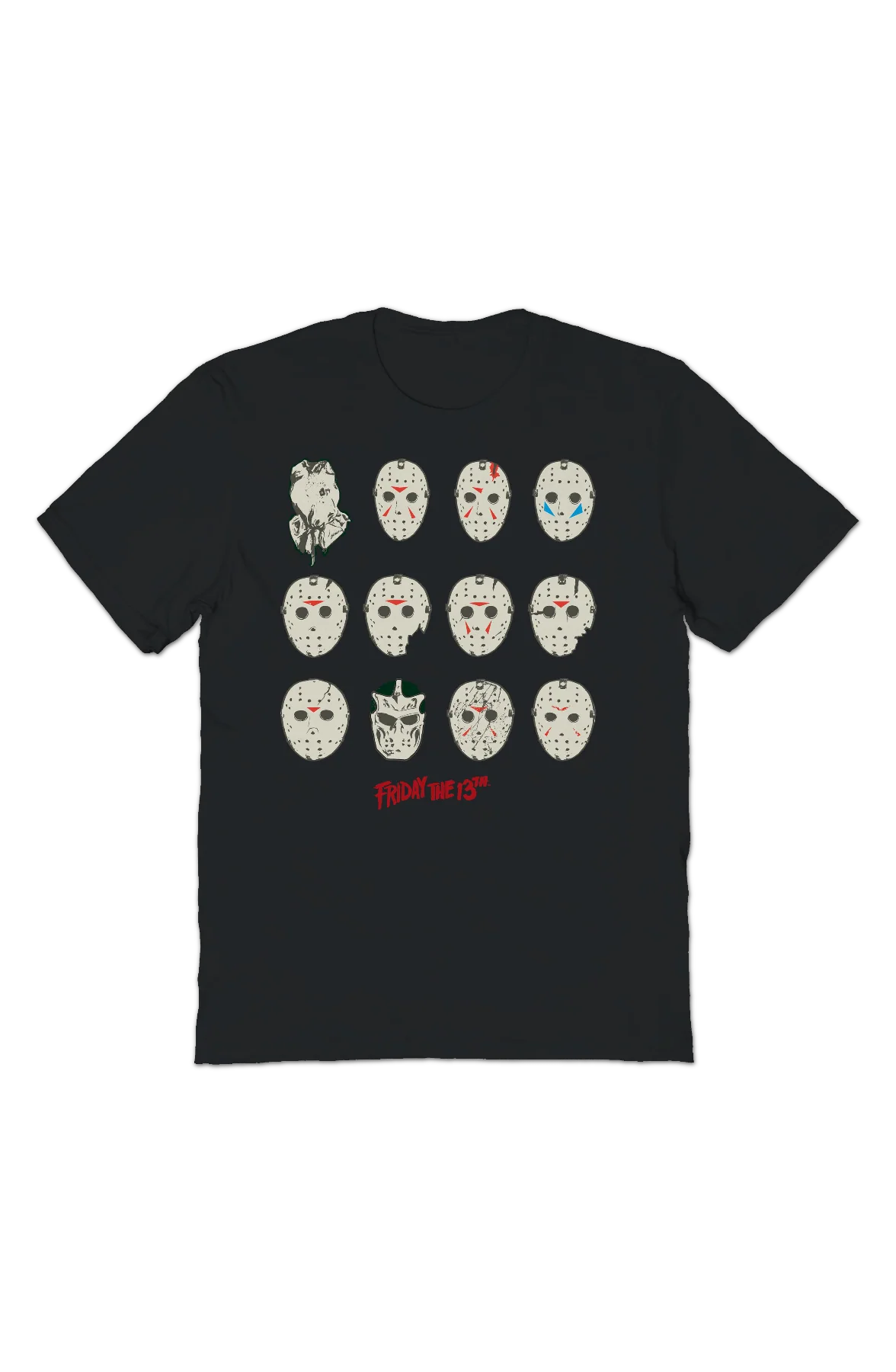 The Masks Of Jason Voorhees Friday The 13th T-Shirt - Image 2