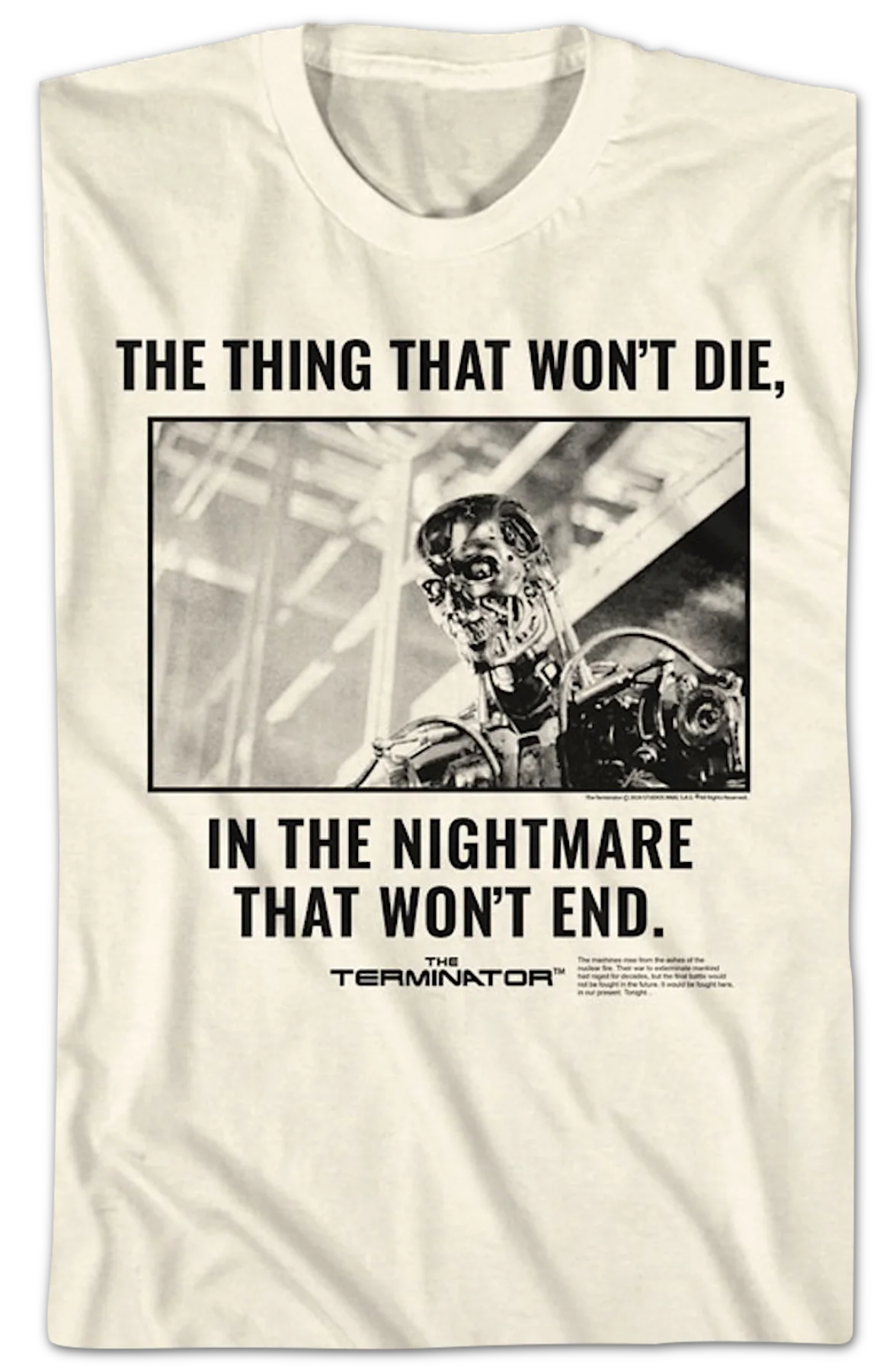The Nightmare That Won't End Terminator T-Shirt - Image 2