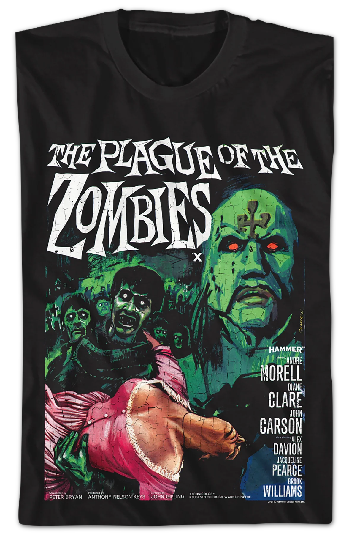 The Plague Of The Zombies Hammer Films T-Shirt - Image 2