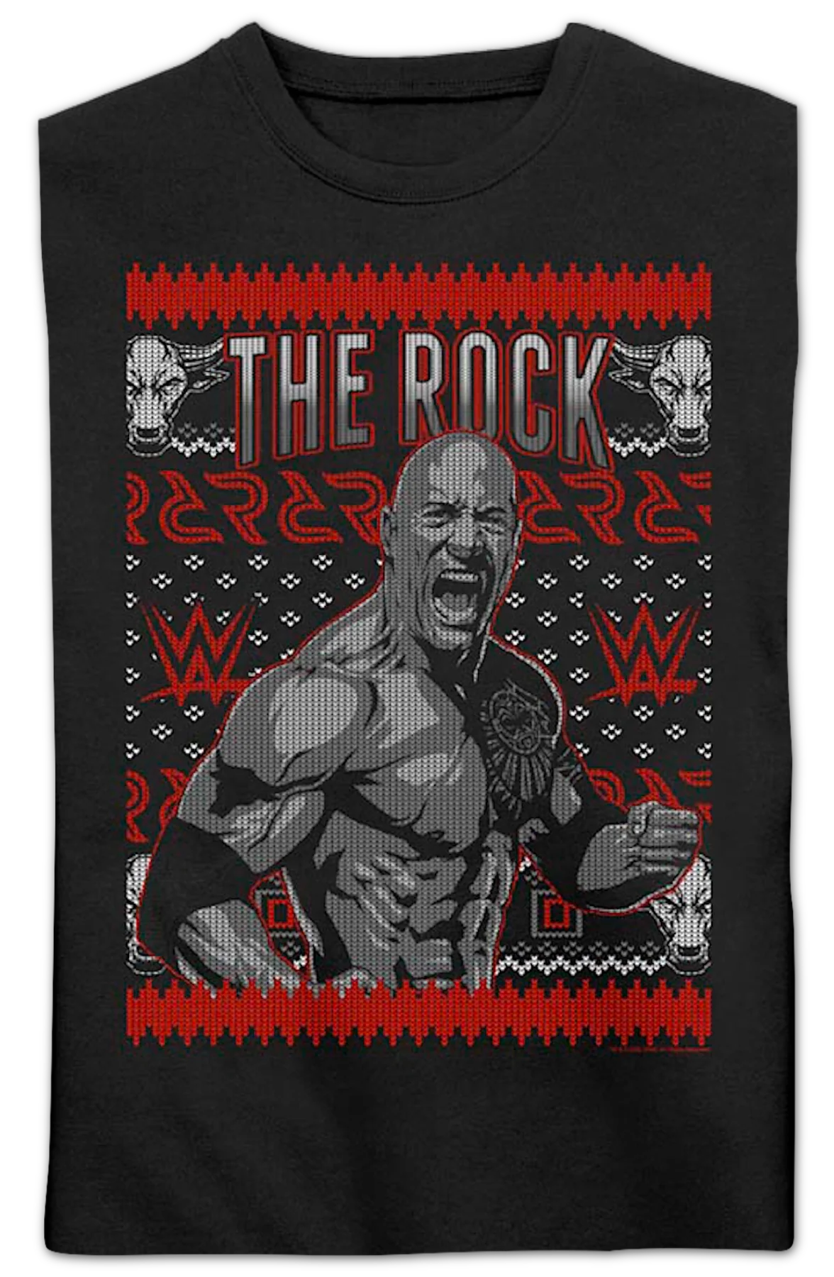 The Rock Faux Ugly Christmas Sweater WWE Sweatshirt - Image 2