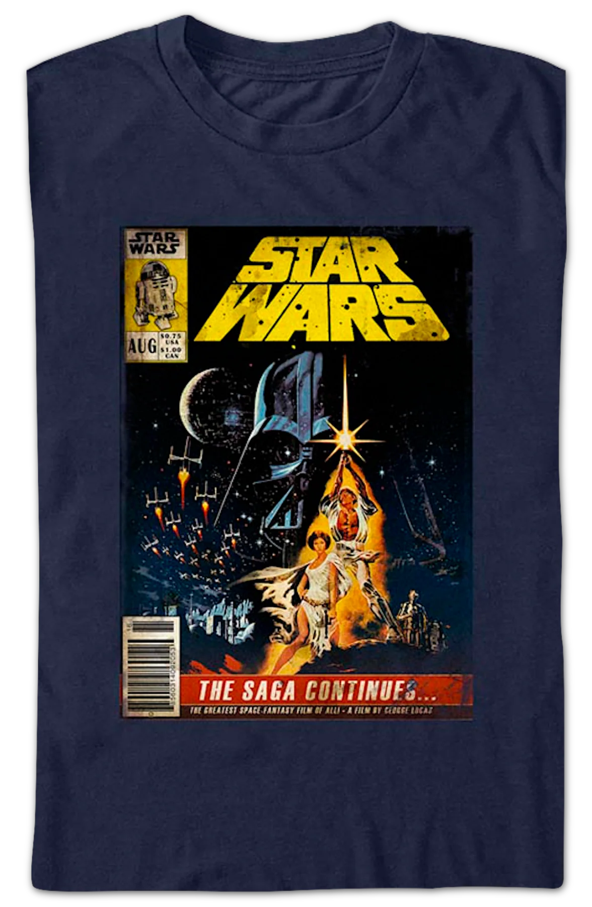 The Saga Continues Comic Book Cover Star Wars T-Shirt - Image 2