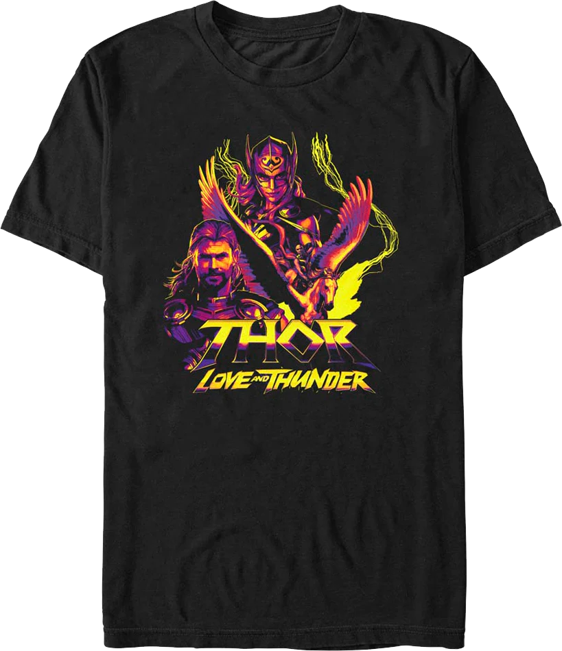 Thor Love And Thunder Collage Marvel Comics T-Shirt