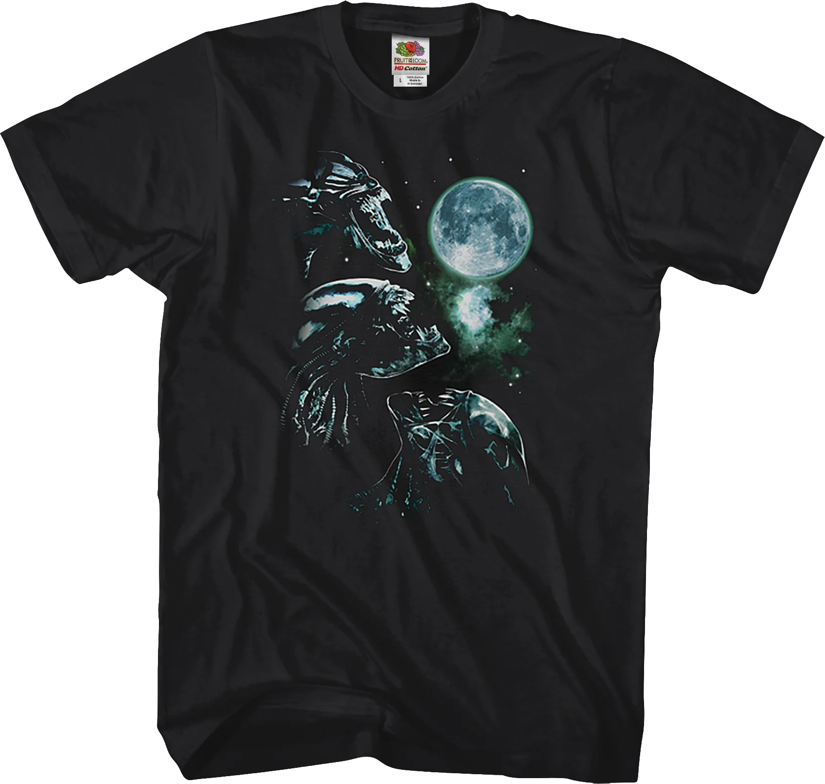 Three Xenomorph Moon Alien T-Shirt