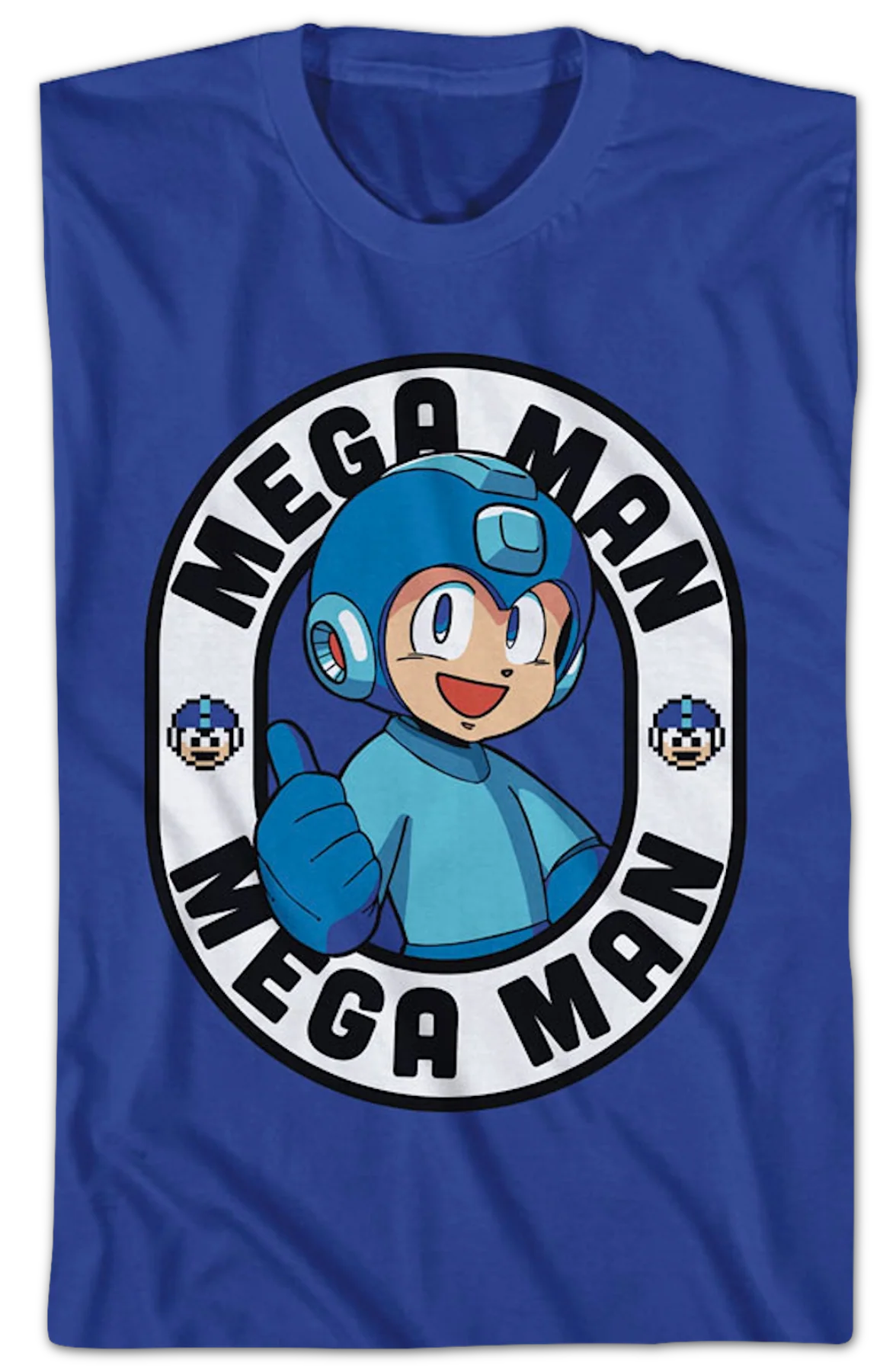 Thumbs Up Oval Mega Man T-Shirt - Image 2