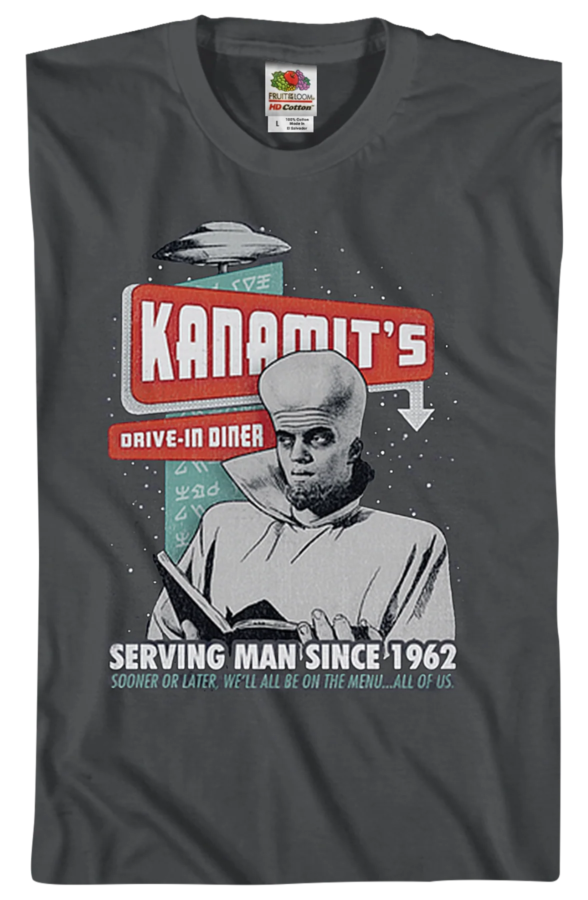 To Serve Man Twilight Zone T-Shirt - Image 2