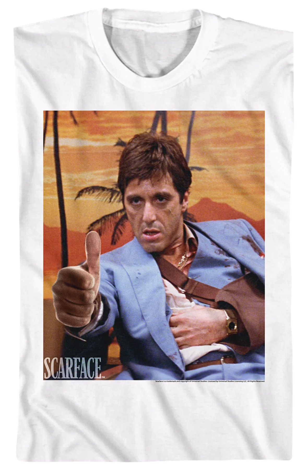 Tony Montana Thumbs Up Scarface T-Shirt - Image 2