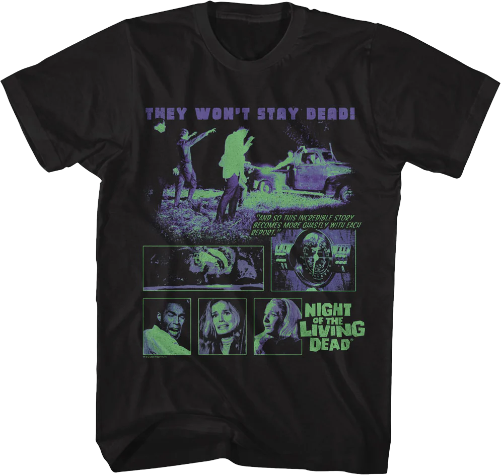 Two Tone Collage Night Of The Living Dead T-Shirt