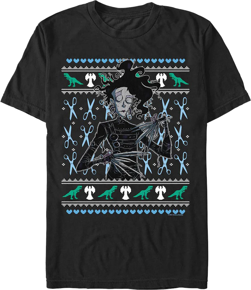 Ugly Christmas Sweater Design Edward Scissorhands T-Shirt