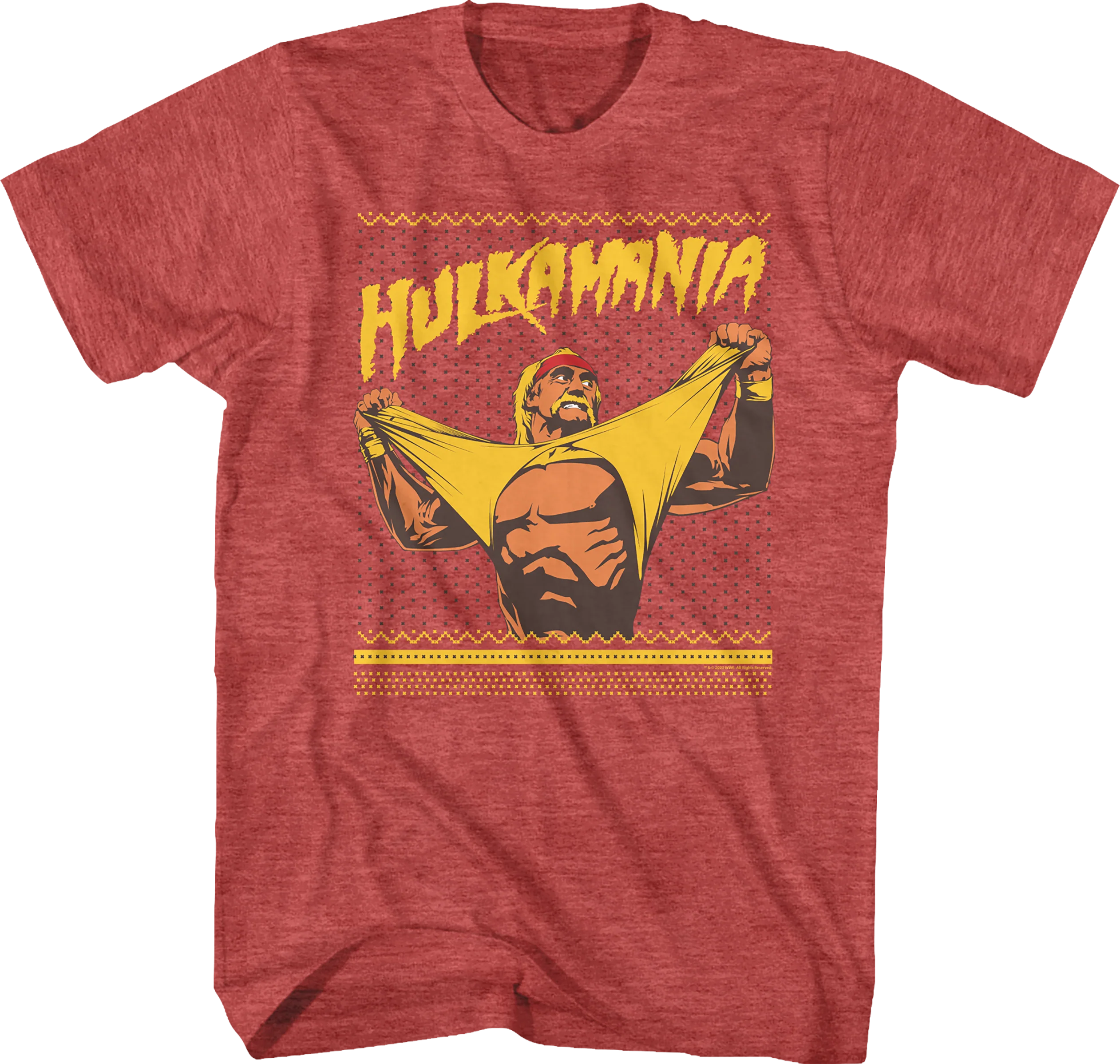 Ugly Faux Knit Hulk Hogan Christmas T-Shirt