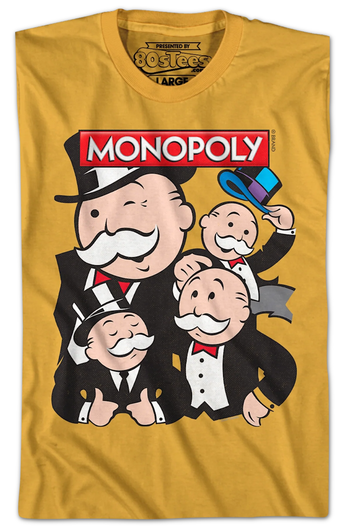 Unofficial Rich Uncle Pennybags Collage Monopoly T-Shirt - Image 2