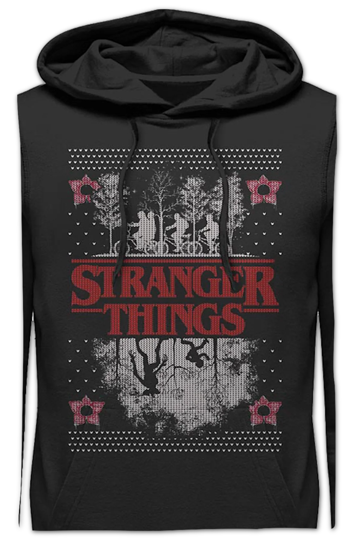 Upside Down Faux Ugly Christmas Sweater Stranger Things Hoodie - Image 2