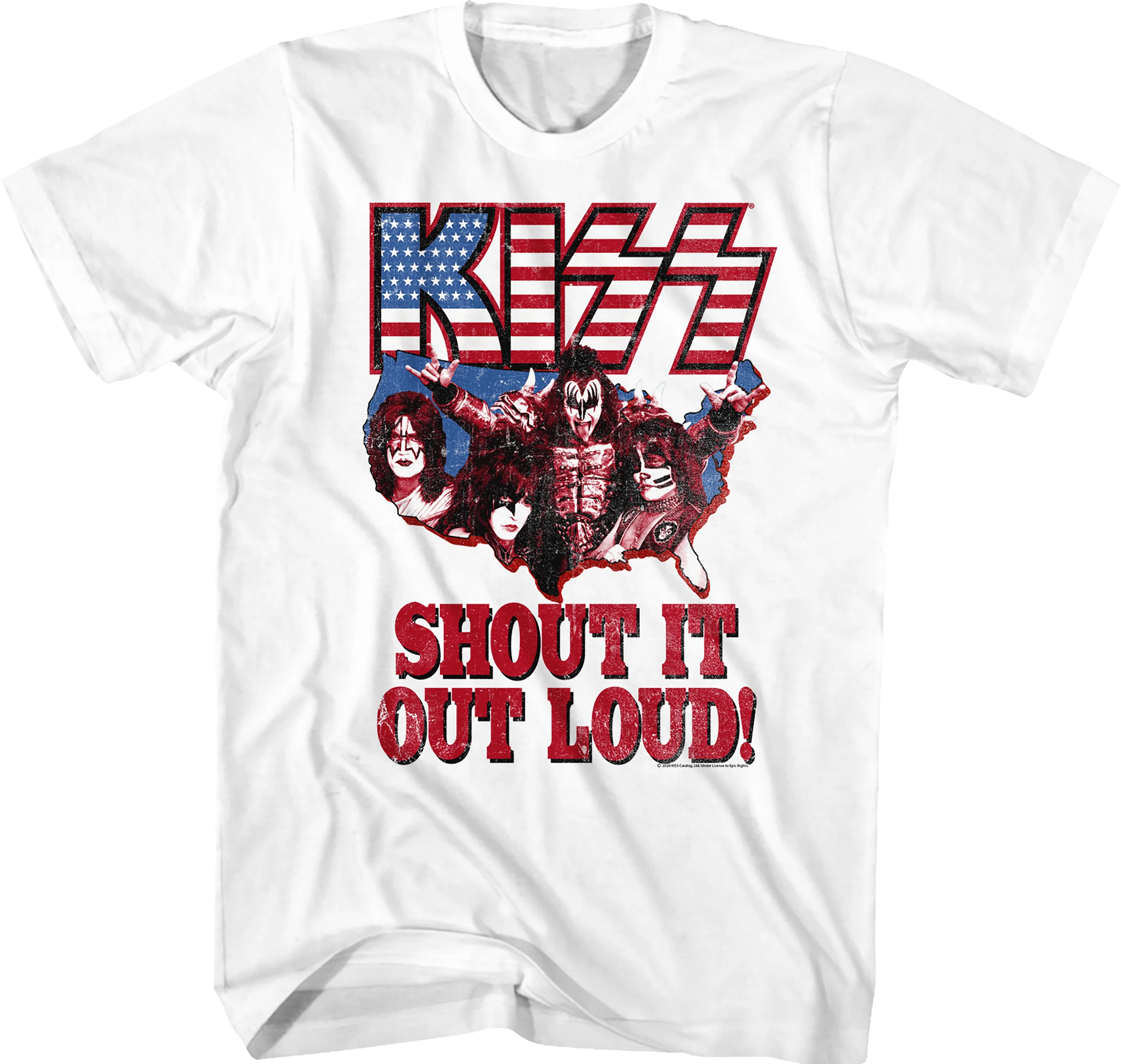 US Map Shout It Out Loud KISS T-Shirt