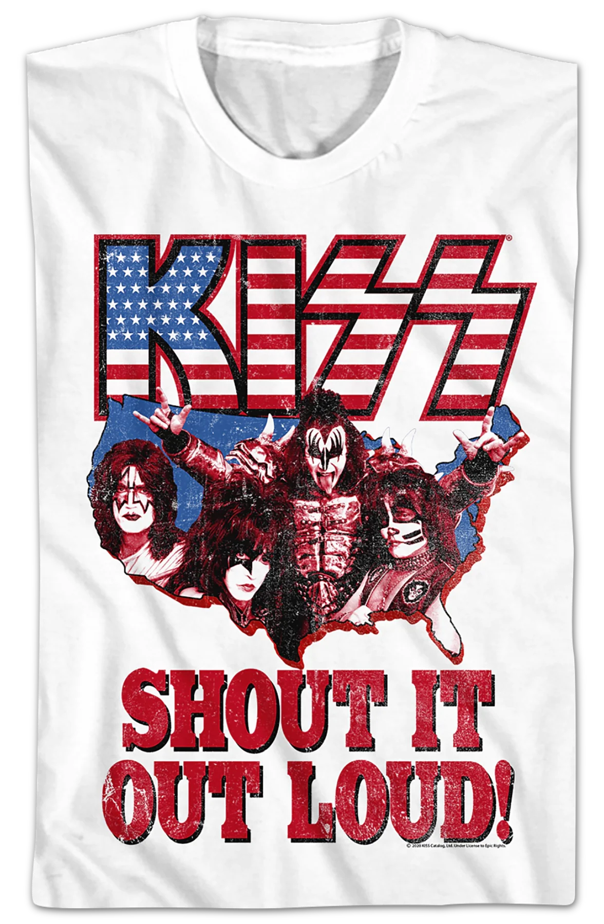 US Map Shout It Out Loud KISS T-Shirt - Image 2