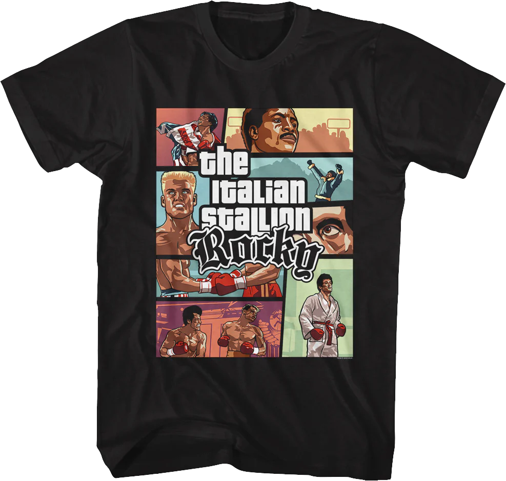 Video Game Panels Rocky IV T-Shirt