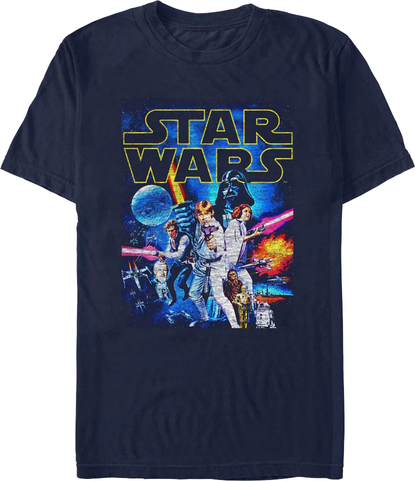 Vintage 1977 Poster Star Wars Episode IV T-Shirt