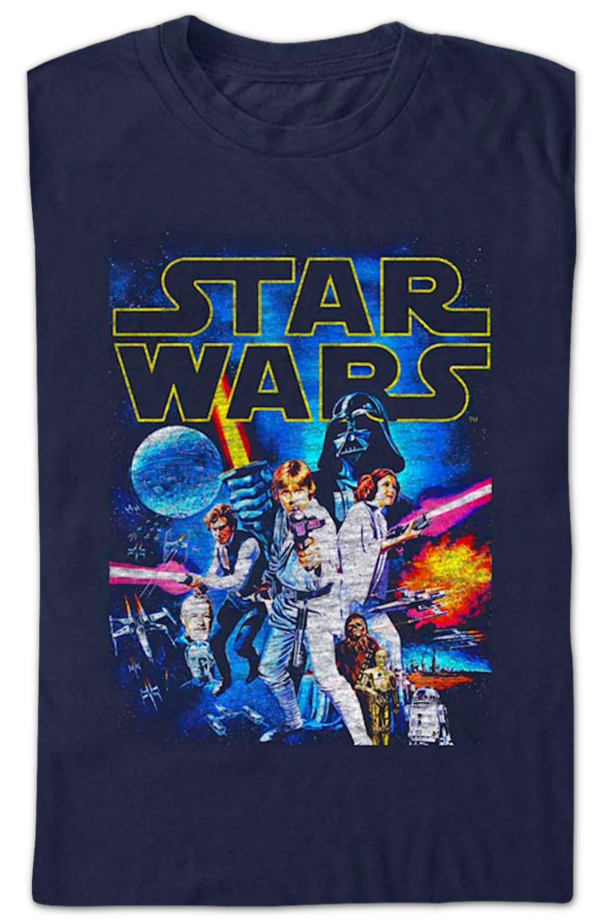 Vintage 1977 Poster Star Wars Episode IV T-Shirt - Image 2
