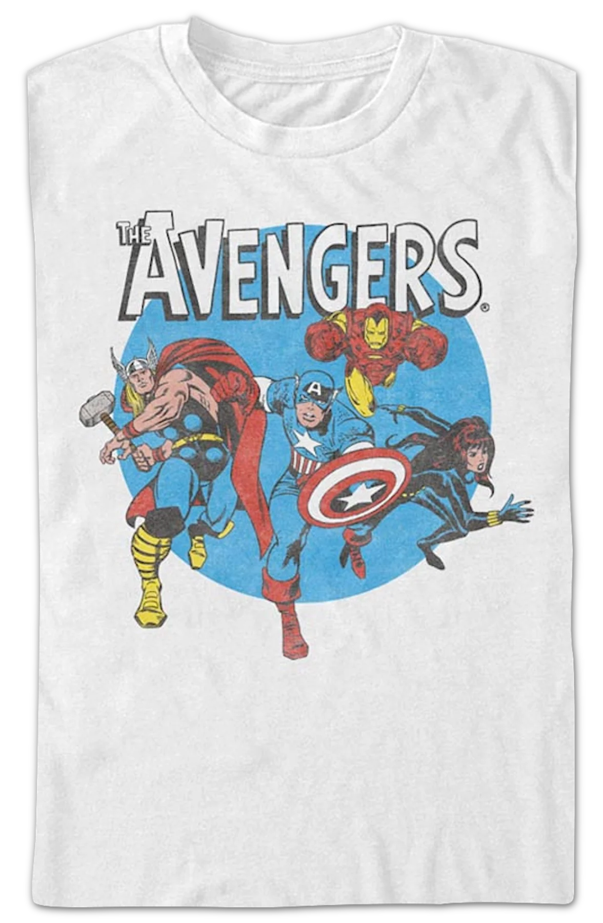 Vintage Avengers Circle Marvel Comics T-Shirt - Image 2