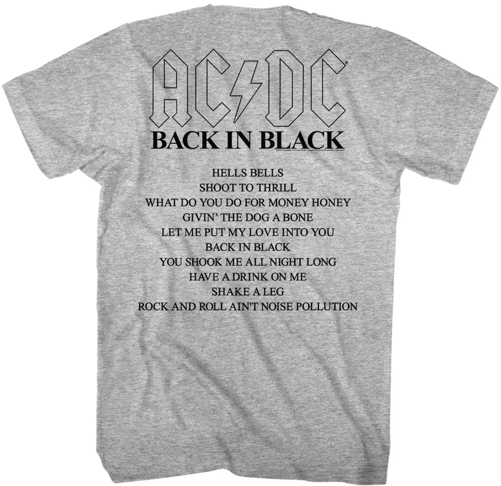 Vintage Back In Black ACDC Shirt - Image 3