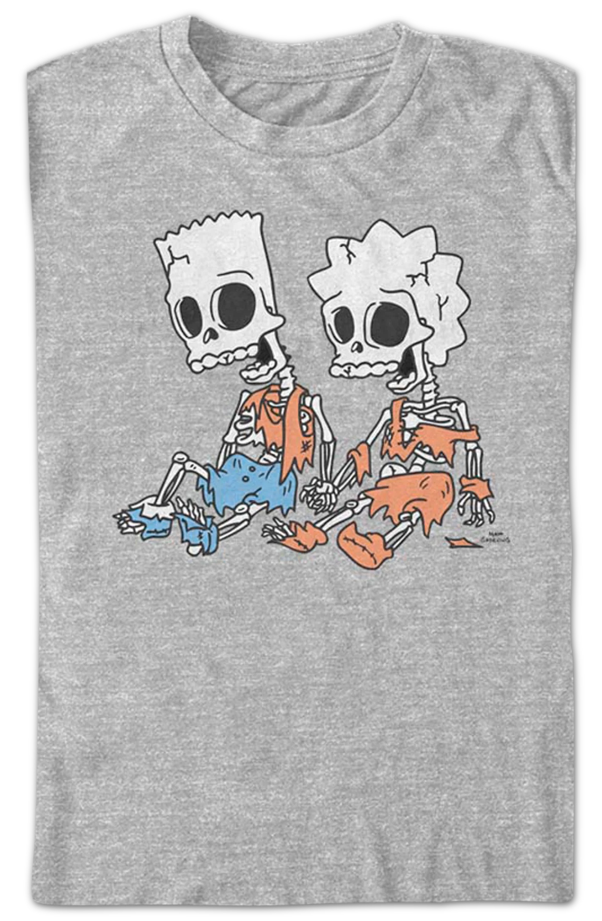 Vintage Bart And Lisa Skeletons The Simpsons T-Shirt - Image 2