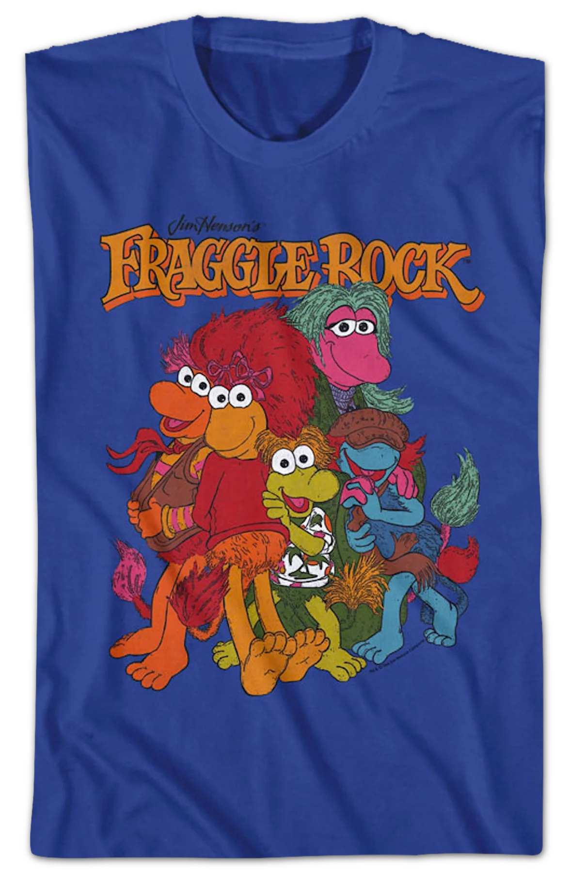 Vintage Blue Group Picture Fraggle Rock T-Shirt - Image 2