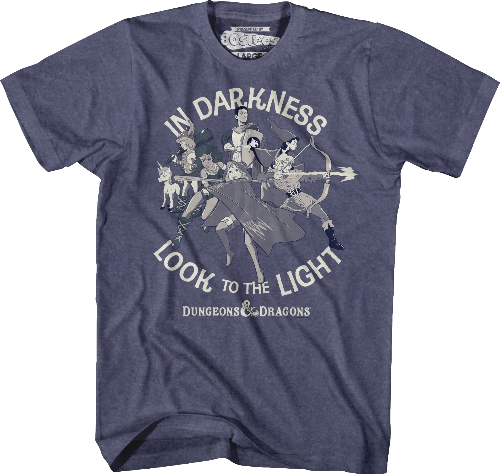 Vintage Blue In Darkness Look to the Light Dungeons & Dragons T-Shirt