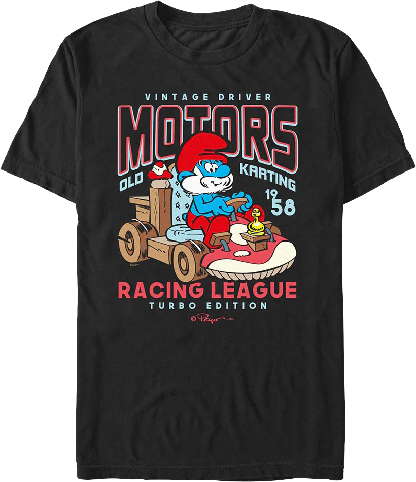 Vintage Driver Racing Smurfs T-Shirt