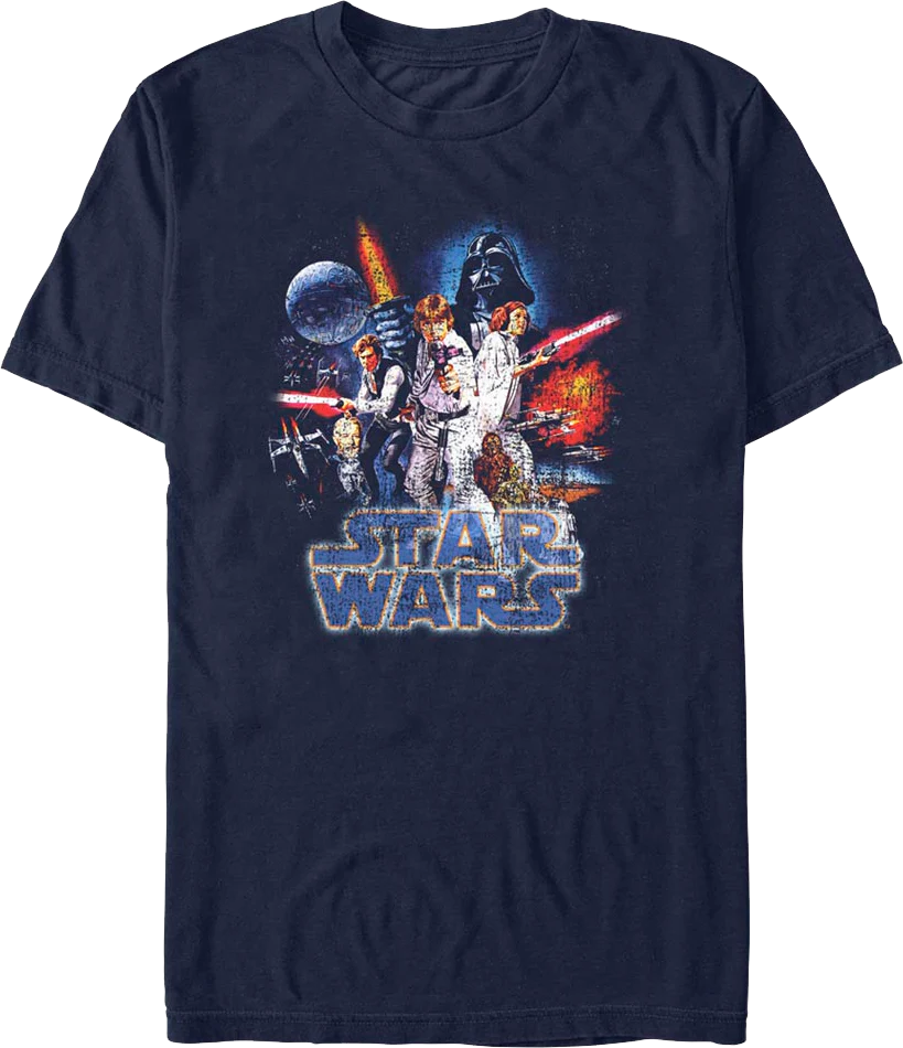 Vintage Episode IV A New Hope Movie Poster Star Wars T-Shirt