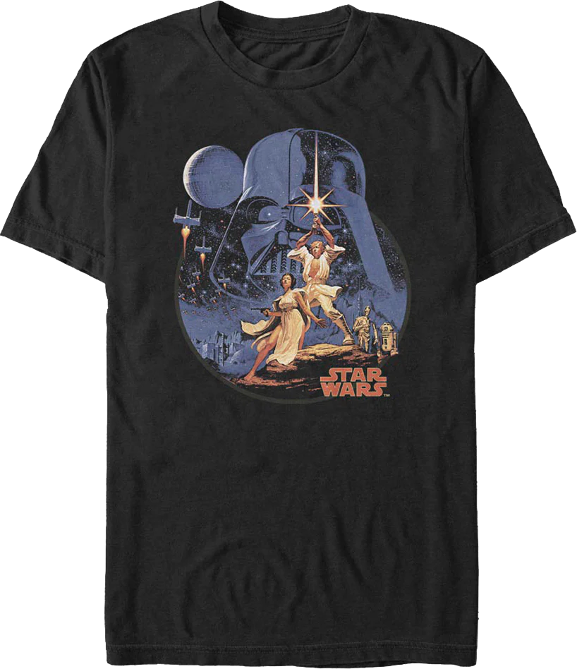 Vintage Episode IV A New Hope Poster Star Wars T-Shirt