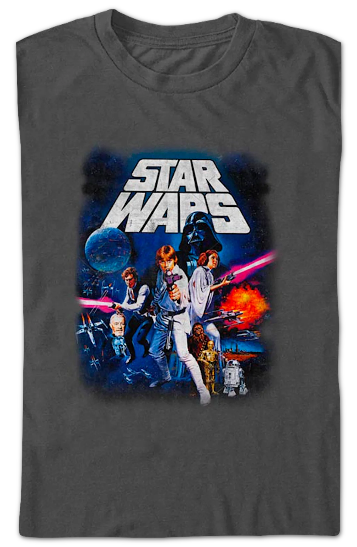 Vintage Episode IV Movie Poster Star Wars T-Shirt - Image 2
