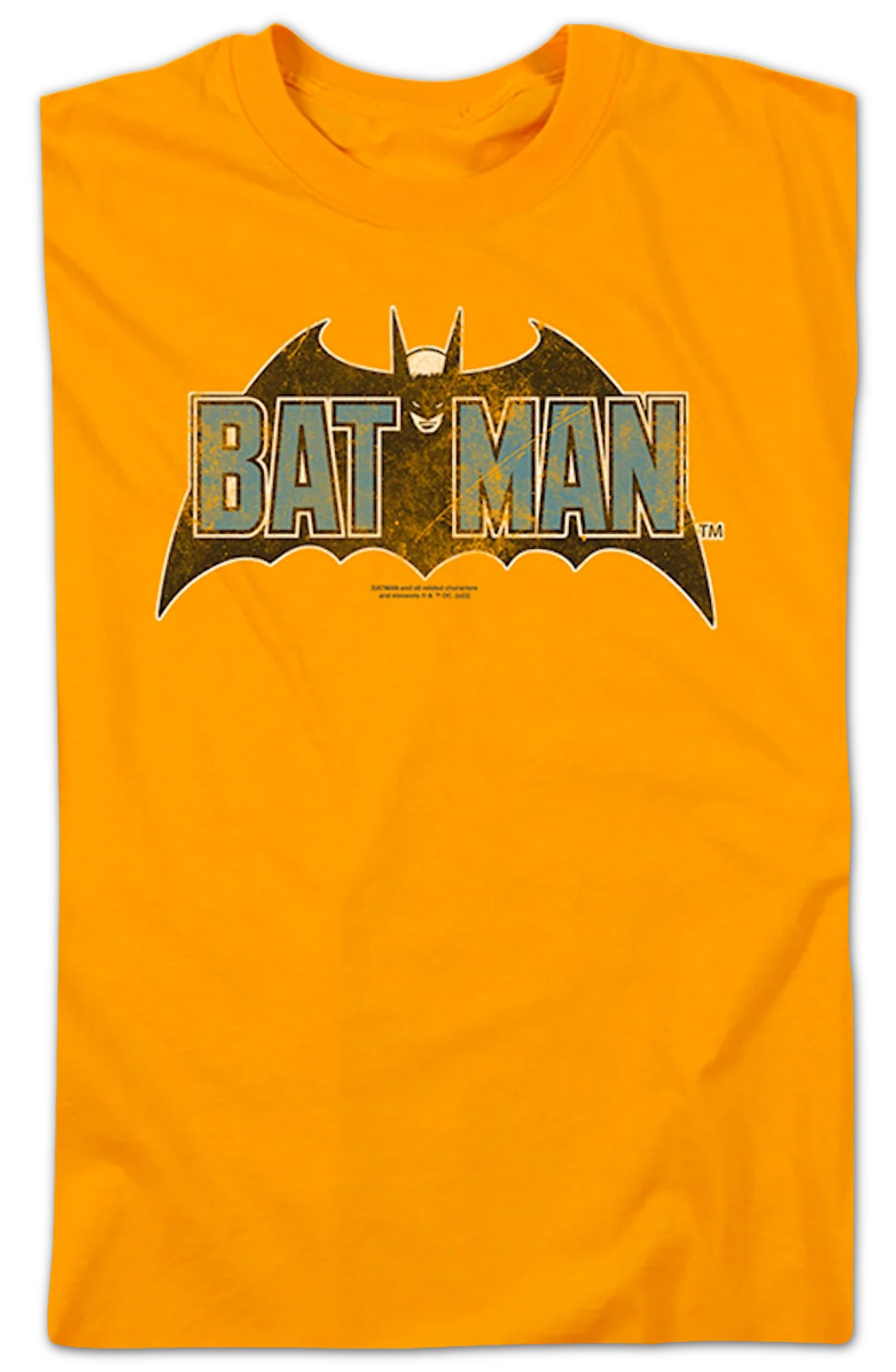 Vintage Gold Batman Logo DC Comics T-Shirt - Image 2