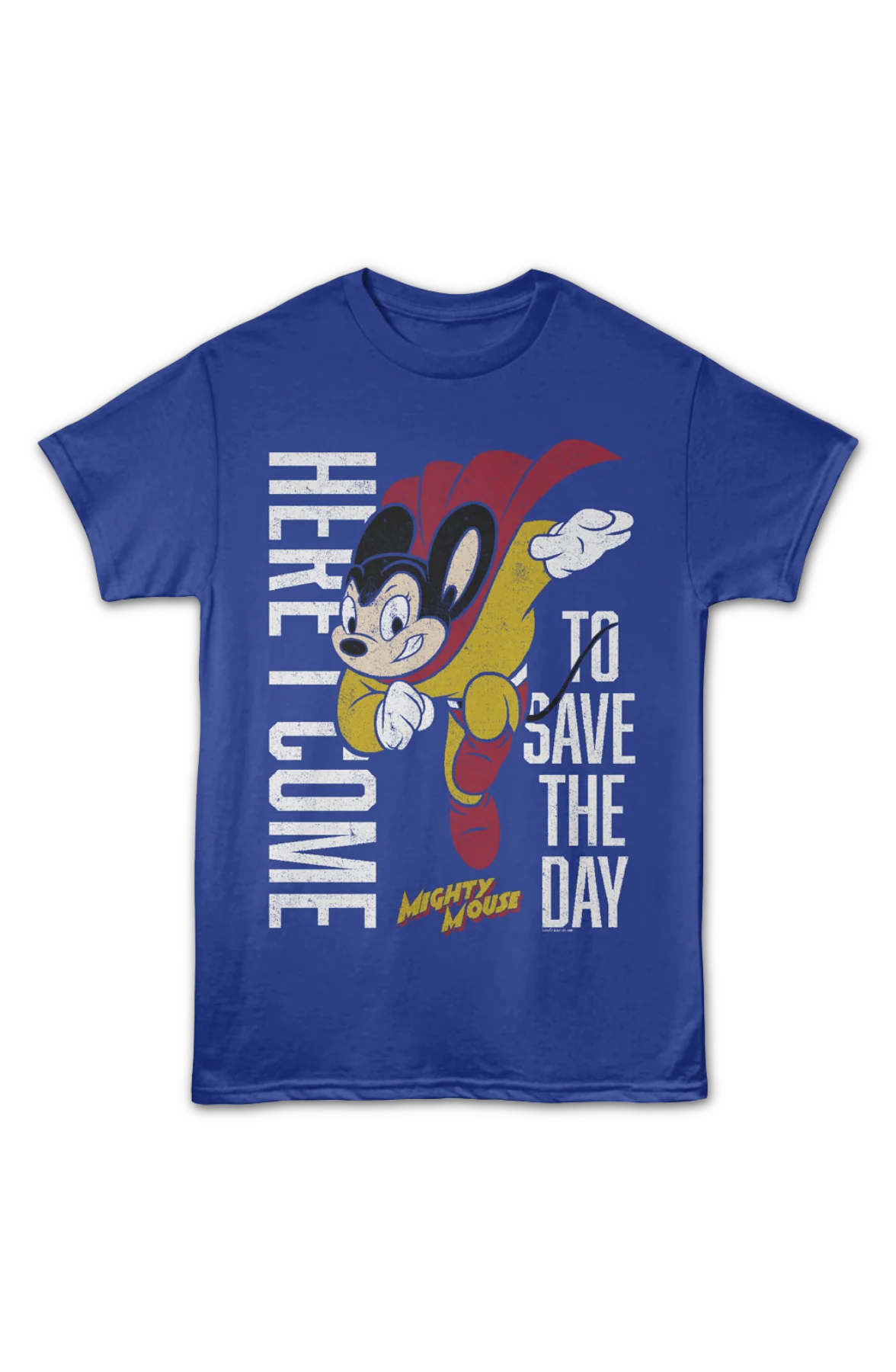 Vintage Here I Come To Save The Day Mighty Mouse T-Shirt - Image 2