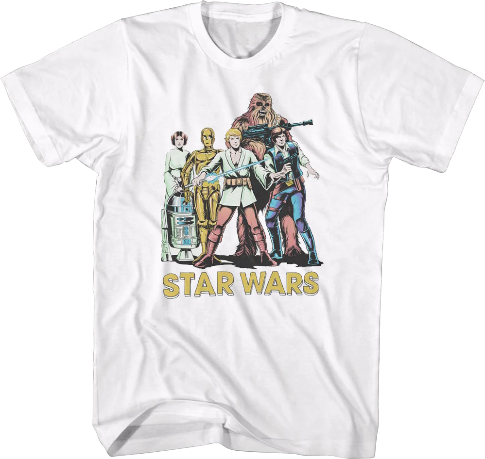 Vintage Heroes Illustration Star Wars T-Shirt