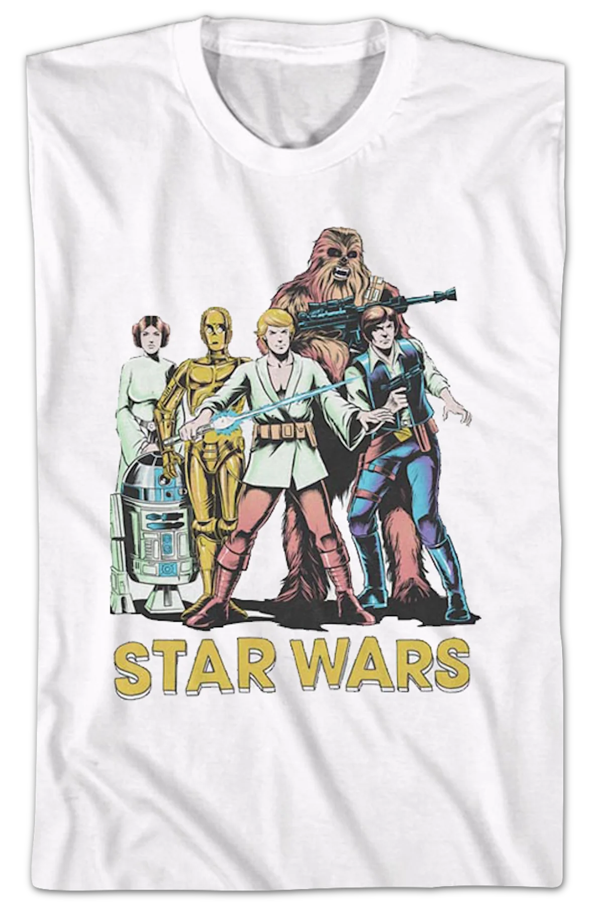 Vintage Heroes Illustration Star Wars T-Shirt - Image 2