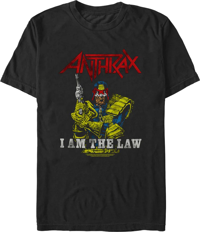 Vintage Judge Dredd I Am The Law Anthrax T-Shirt