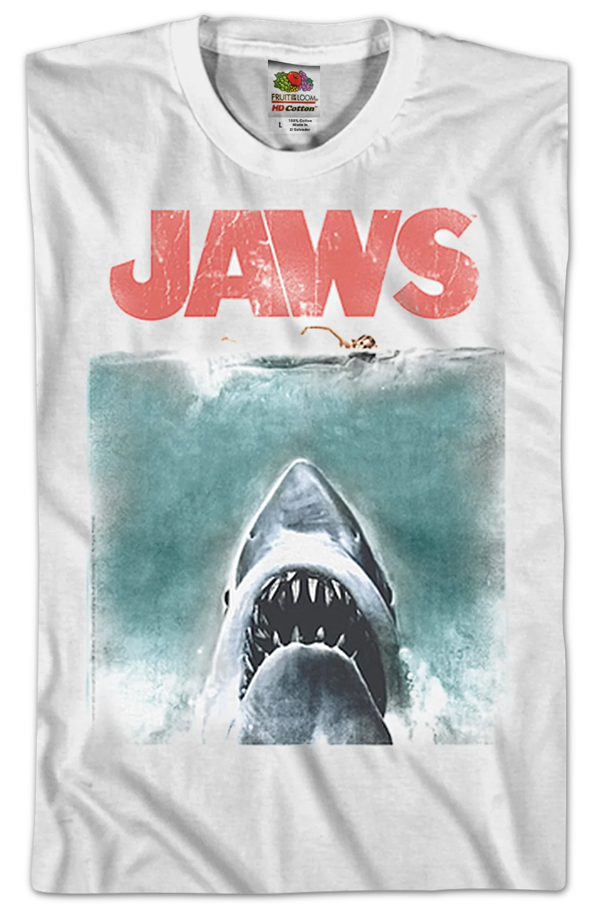 Vintage Movie Poster Jaws Shirt - Image 2