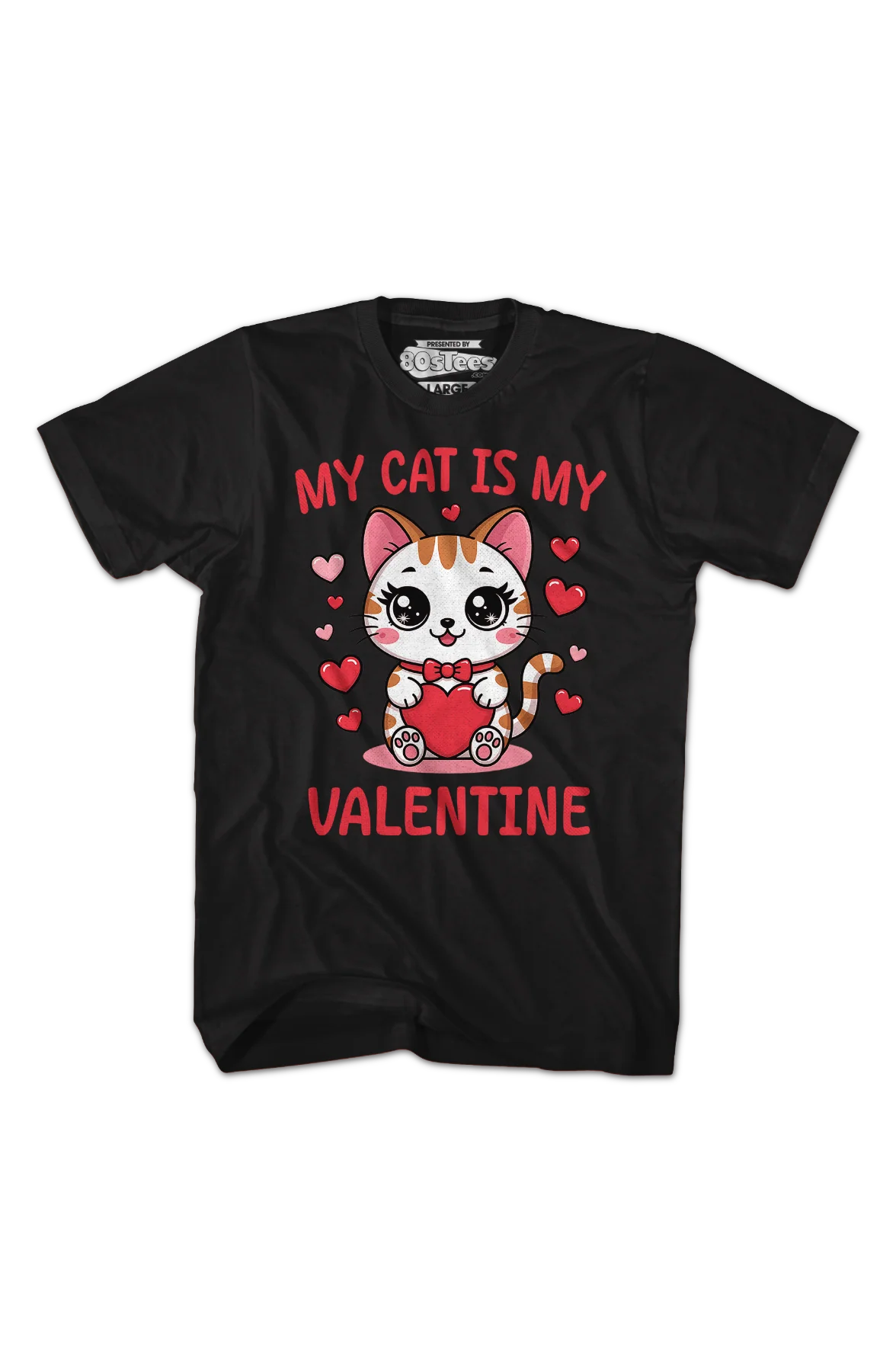 Vintage My Cat Is My Valentine T-Shirt - Image 2