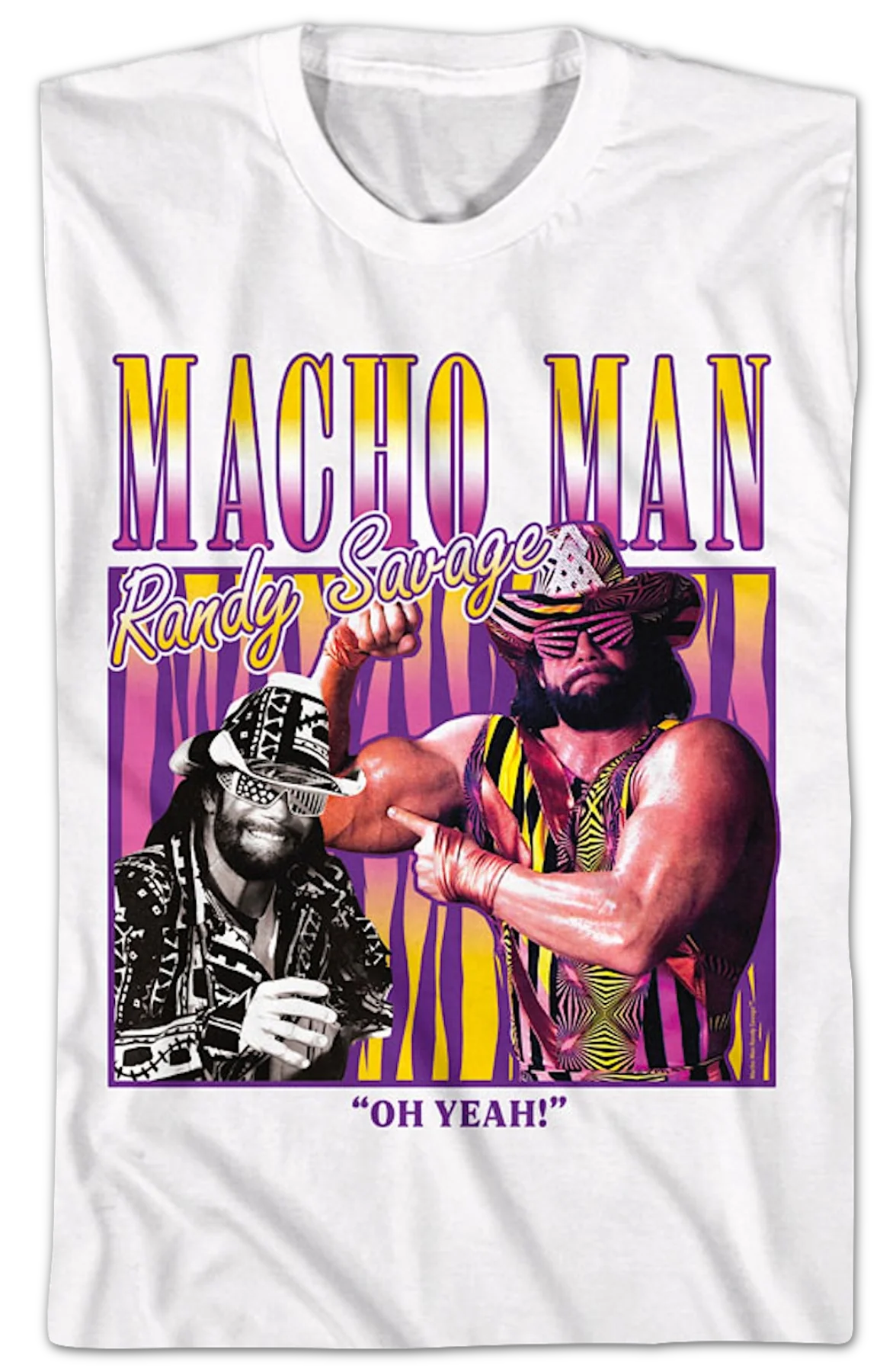 Vintage Oh Yeah Collage Macho Man Randy Savage T-Shirt - Image 2